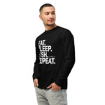 Eat. Sleep. Fish. Repeat Garment-dyed heavyweight long-sleeve shirt